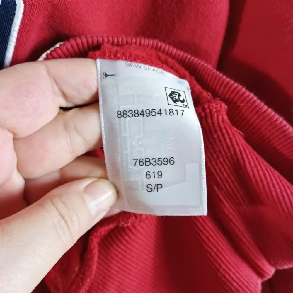 90s Vtg Tommy Hilfiger S Red Americana Short Crewneck Spellout Sweatshirt Jumper - Picture 9 of 9